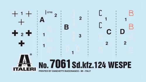 Italeri 1/72 SD Kfz 124 Wespe 10 5cm Model Kit — official product photo 3