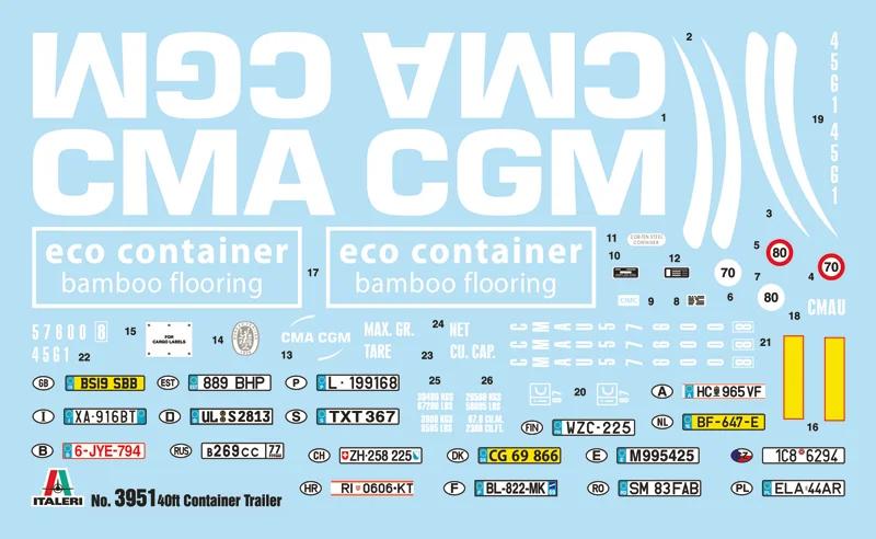 Italeri 1/24 40 Container Trailer Model Kit — official product photo 2