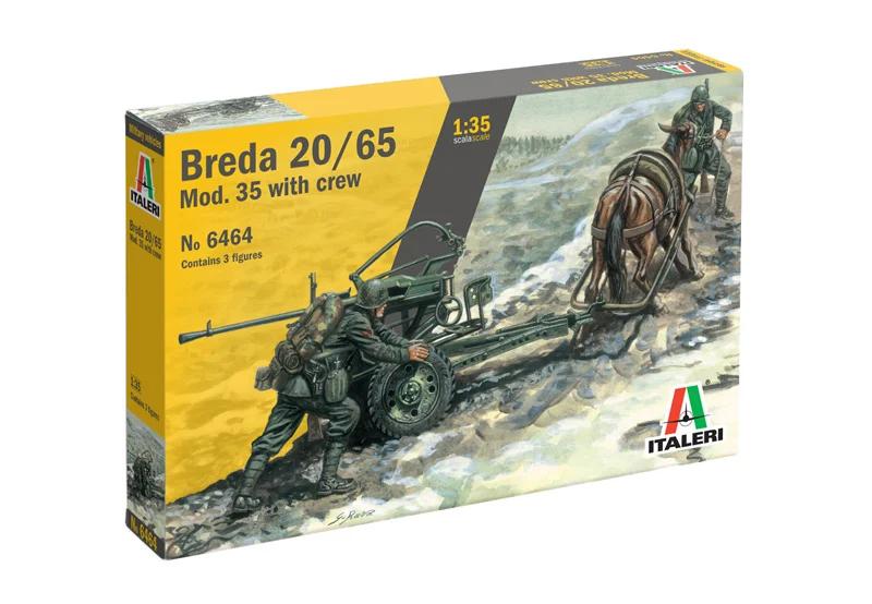 Italeri 1/35 Horse Drawn Breda 20 65 W Crew Model Kit — official product photo 2