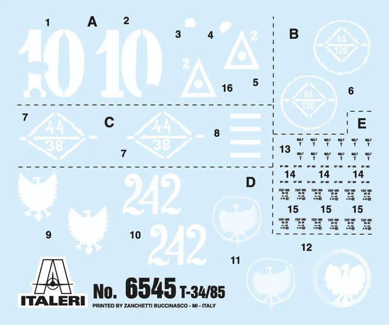 Italeri 1/35 T-34 85 Model Kit — official product photo 2