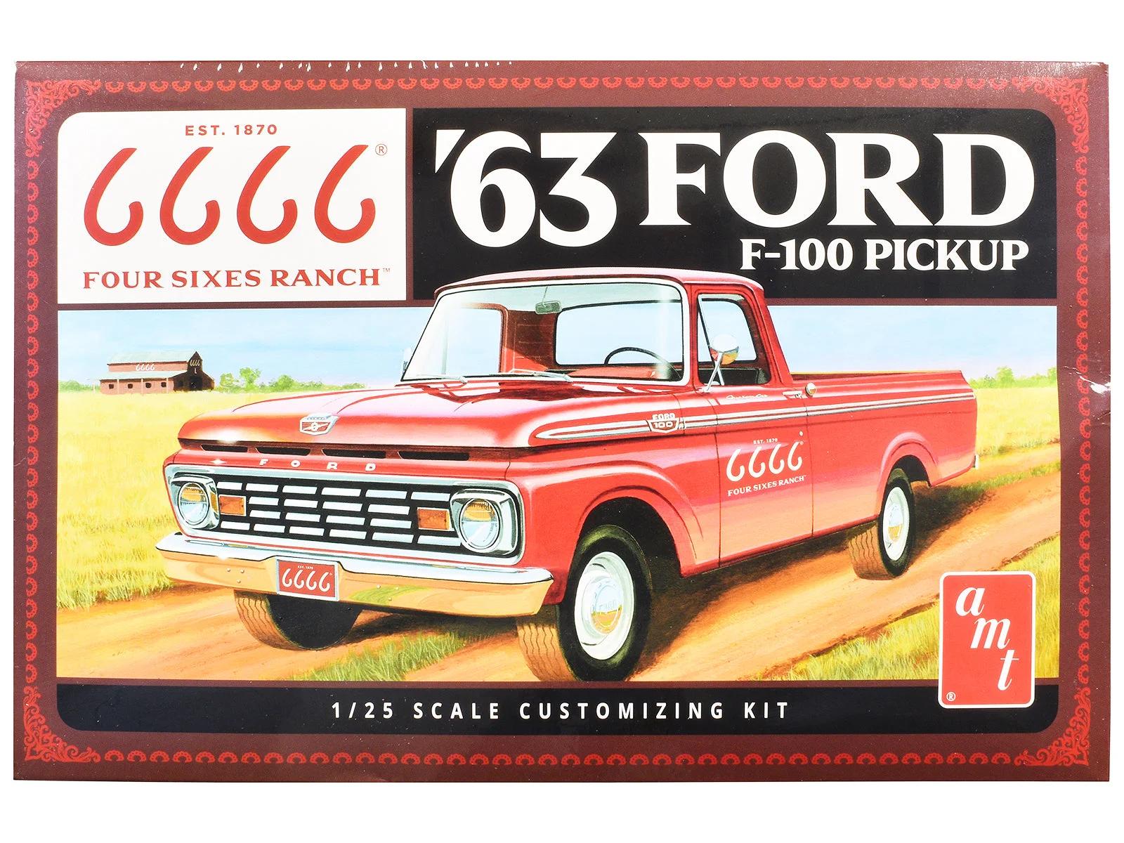 AMT 1/25 F-100 1963 Ford Four Sixes Ranch Model Kit — official product photo 1
