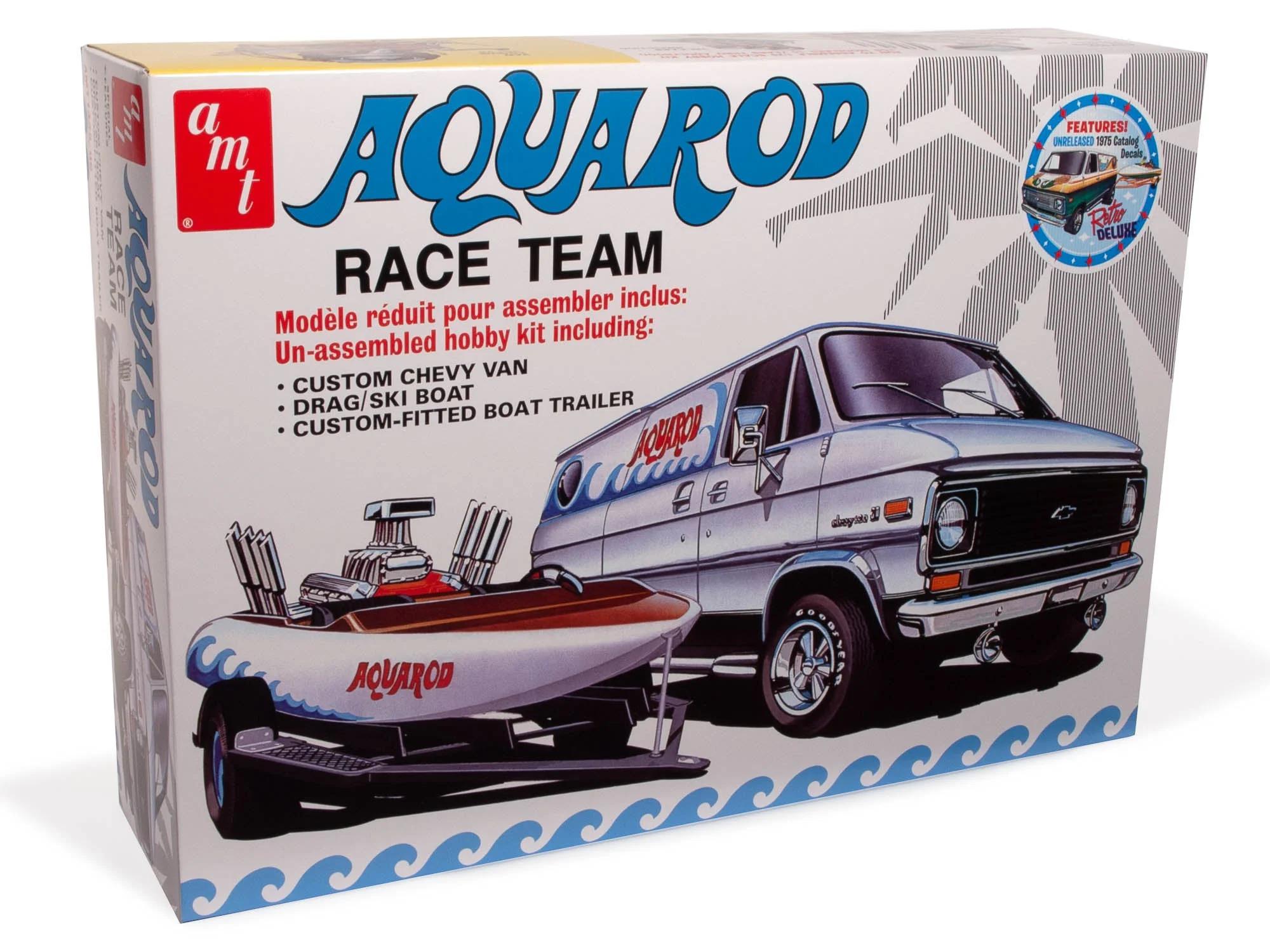 AMT Aqua Rod Race Team 1975 Van Boat Trailer Model Kit — official product photo 1