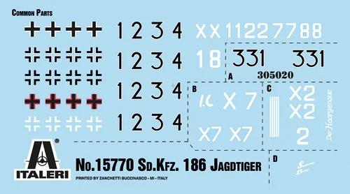 Italeri 1/56 SD Kfz 186 Jagdtiger Model Kit — official product photo 3