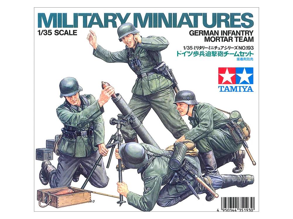 Tamiya 1/35 German Inf Mortar Team Model Kit — official product photo 1