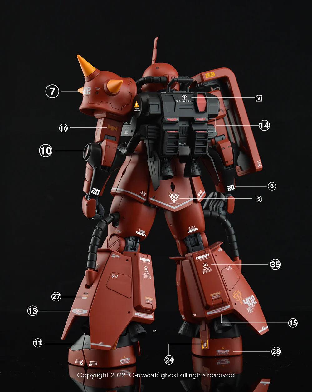 G-Rework 1/100 Johnny Ridden’s Zaku II 2.0 Custom Decals - Image 5 of 8