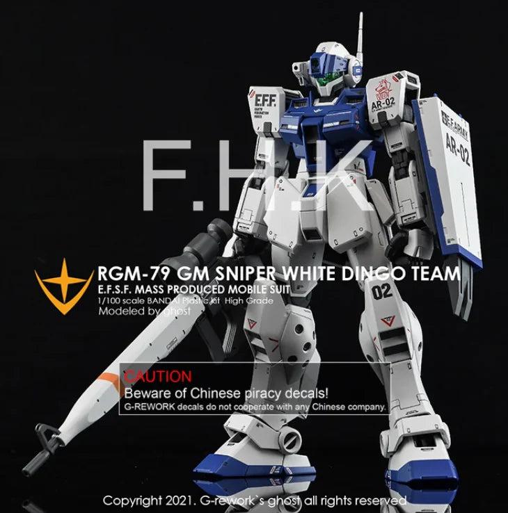 G-Rework 1/100 MG RGM-79SP GM Sniper II [White Dingo] Custom Decals — product photo